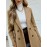 Women'S Chic Tweed Coat with Large Buttons - Long Winter Coat, Button-Up Front, Flap Pockets, and Belted Waist, Perfect for Fall and Winter, Winter Outerwear | Belted Waist Coat | Structured Design