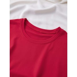 [Pink Cat Tshirt] Bright Pink Women's Cat Lover Graphic T-Shirt | Short Sleeve Crew Neck Casual Top with 