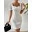 Women'S Elegant White Button-Front dress - Flared hem, Structured office to party Formal Attire, All-Season Chic Outfit for Weddings, Business Meetings & Evening Events, Wedding Guest Attire, Textured Fabric Gown
