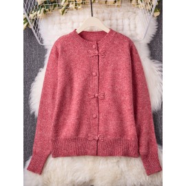 New Retro Buttoned Sweater Women's Fashionable Cardigan Top Soft and Cozy Knitwear