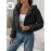 [Elegant Zip-Up Hooded Jacket] Elegant Women's Short Zip-Up Hooded Jacket | Full-Zip Closure, H-Line Silhouette, Flared Hem, Machine Washable, Versatile Casual to Semi-Formal, Solid Color (White & More)