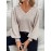 Women'S Elegant French-Inspired V-Neck Sweater with Back Bow - Long Sleeve Loose Fit Pullover, Soft & Brown Color Block Design, Fall/Winter Casual Chic Sweater, Sweater For Winter, Fall Fashion, Sophisticated Style, Quality Stitching, Stylish Top